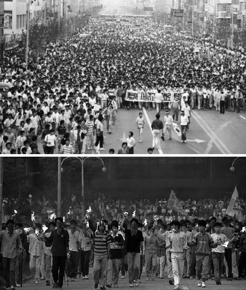 1987년 6월 넷째주로 접어들면서 전국 대도시에 시위가 걷잡을 수 없이 확산되는 가운데 한미 갈등도 더욱 고조되고 있었다. [연합뉴스]