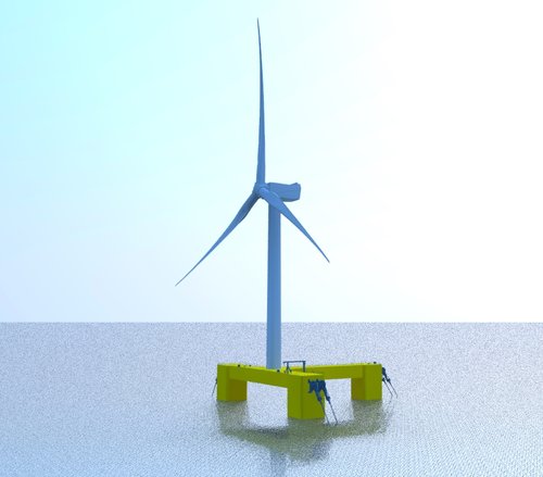 삼성중공업의 9.5MW급 대형 해상 풍력 부유체 모델 [출처=연합뉴스]