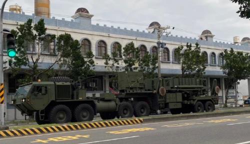 이동하는 대만군 차량 [출처=대만 연합보/연합]