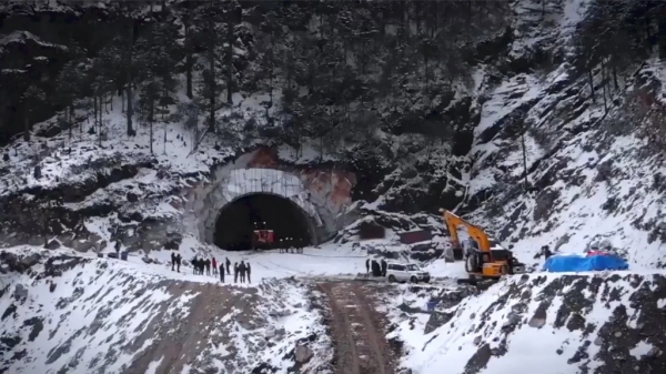 2021년 아루나찰 프라데시주 셀라 터널 공사 모습 [사진 = 로이터]