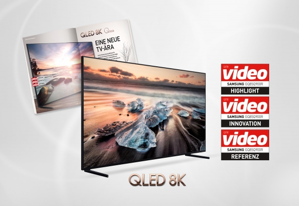 최근 출시된 삼성전자의 ΄QLED 8K΄TV가 권위 있는 독일 AV 전문 평가지 '비디오(Video)'로부터 최고의 TV라는 평가를 받았다. [사진=삼성전자 제공]