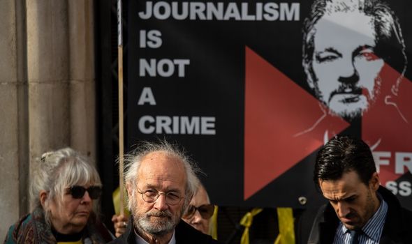 Julian Assange's father John Shipton outside the High Court. /AP
